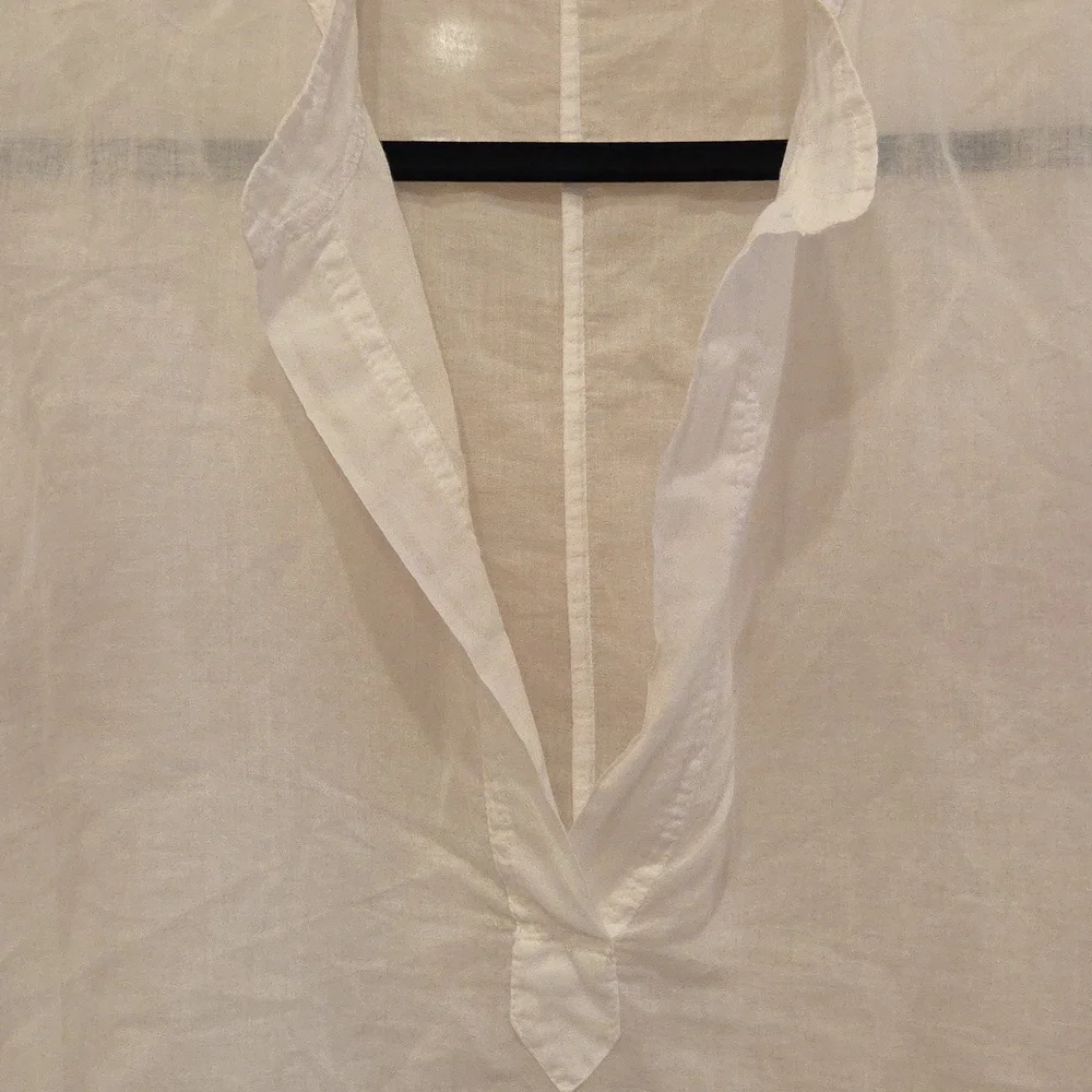 Women's JUCCA WHITE LINEN TOP BLOUSE ITALY SIZE 10 $219 - Picture 3 of 6